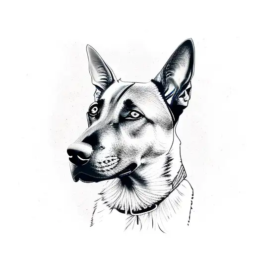 belgian malinois Dog tattoo design idea
