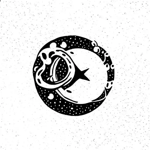 moon and infinity symbol tattoo design idea