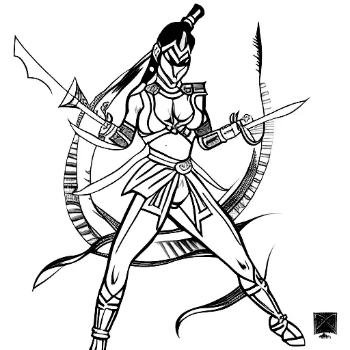 Kitana Mortal Kombat tattoo design idea