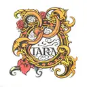 Tara name written tattoo design idea