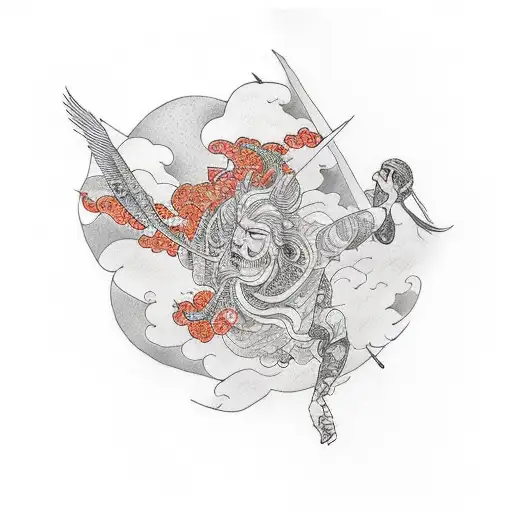 icarus falling tattoo design idea