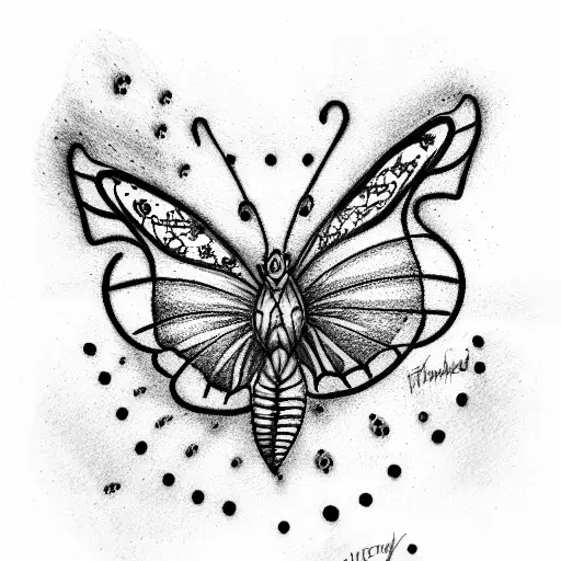 Butterfly black tattoo design idea