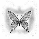 full black butterfly tattoo design idea