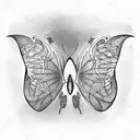  full black butterfly tattoo design idea