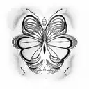  full black butterfly tattoo design idea
