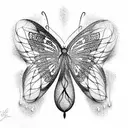 full black butterfly tattoo design idea