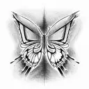 butterfly with black wings tattoo design idea