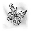 butterfly with black wings tattoo design idea