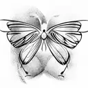 butterfly with black wings tattoo design idea