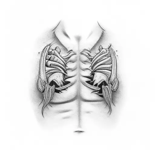 claw scratch on ribs tattoo design idea