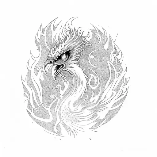 Phoenix rising from ashes and a semicolon tattoo design idea