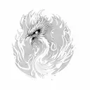 Phoenix rising from ashes and a semicolon tattoo design idea