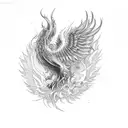 Phoenix rising from ashes and a semicolon tattoo design idea