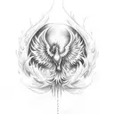 Phoenix rising from ashes and a semicolon tattoo design idea