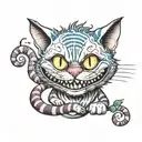 Cheshire cat  tattoo design idea