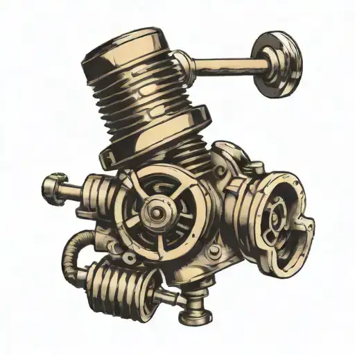 turbo motor piston rods spark plugs tattoo design idea