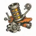 turbo motor piston rods spark plugs tattoo design idea