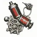 turbo motor piston rods spark plugs tattoo design idea