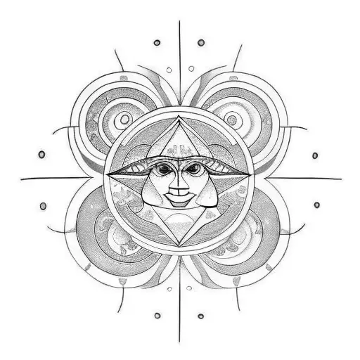 Sun and Moon tattoo design idea