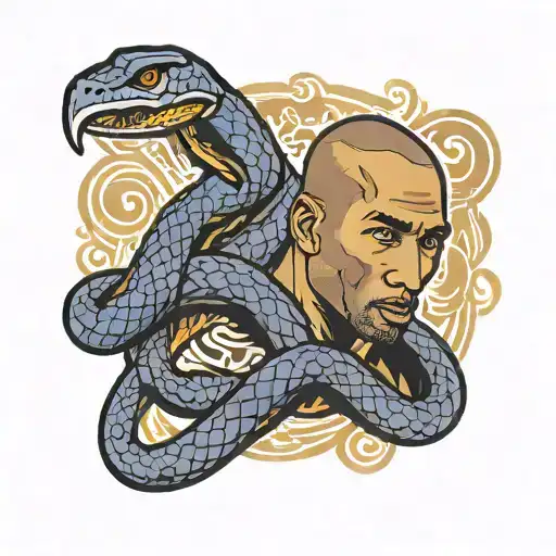 kobe bryant logo, black mamba snake wrapped tattoo design idea