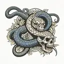 kobe bryant logo, black mamba snake wrapped tattoo design idea