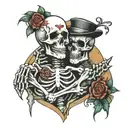 skeleton with "Till  Death Do Us Part" tattoo design idea