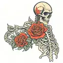 skeleton with "Till  Death Do Us Part"   tattoo design idea