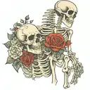 skeleton with "Till  Death Do Us Part"   tattoo design idea