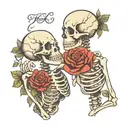 skeleton with "Till  Death Do Us Part"   tattoo design idea