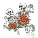 skeleton with "Till  Death Do Us Part"   tattoo design idea