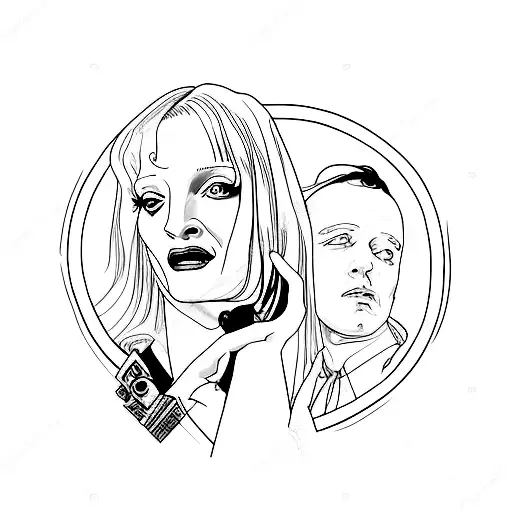 Pulp fiction poster Uma Thurman tattoo design idea