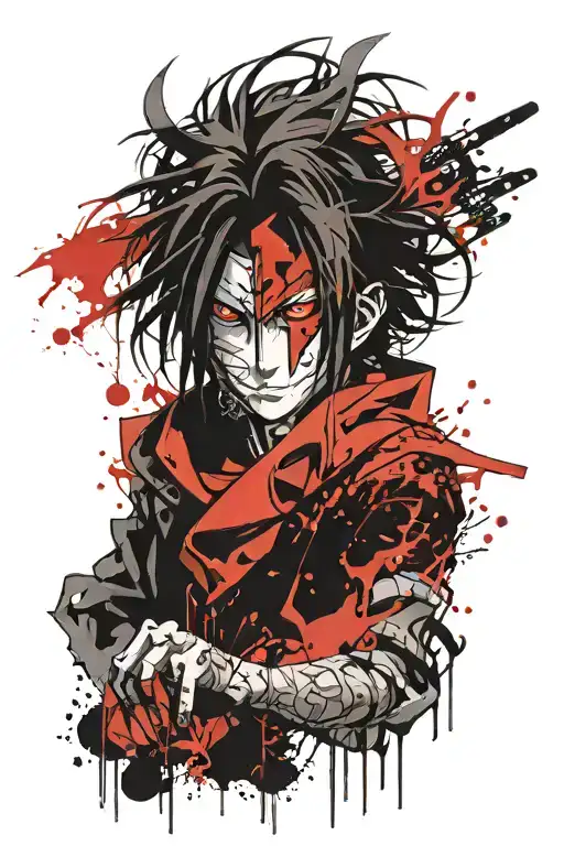 madara uchia anime character tattoo design idea