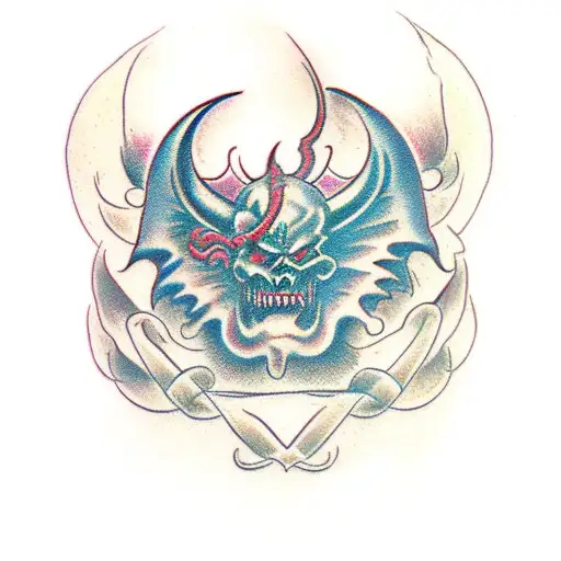 demon duality tattoo design idea