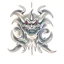 demon duality tattoo design idea