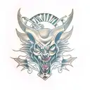 demon duality tattoo design idea