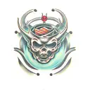 demon duality tattoo design idea