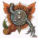 bio mechanic arm tattoo design idea