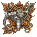 bio mechanic arm tattoo design idea