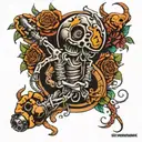 bio mechanic arm tattoo design idea