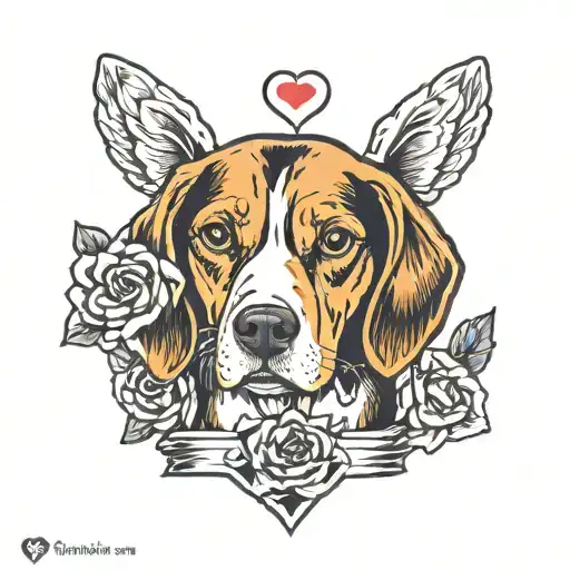 beagle in my heart tattoo design idea