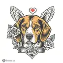 beagle in my heart tattoo design idea