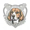 beagle in my heart tattoo design idea