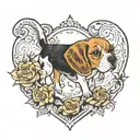 beagle in my heart tattoo design idea