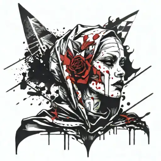 Sexy gothic nun tattoo design idea