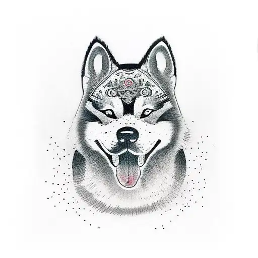 akita tattoo design idea