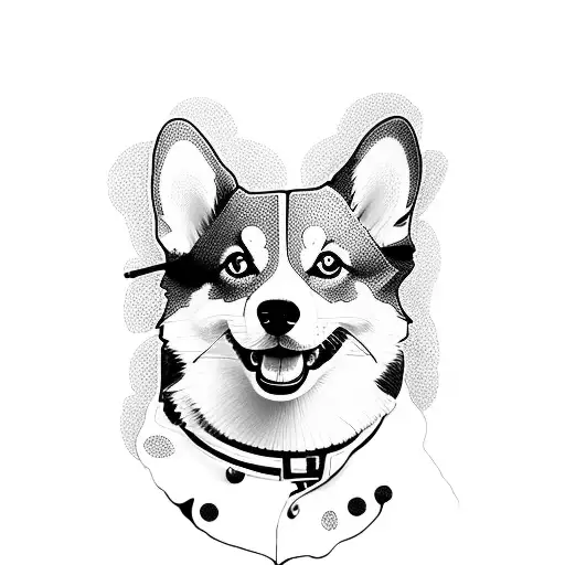 sexy corgi tattoo design idea