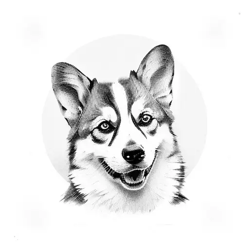 regal corgi tattoo design idea