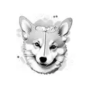 sexy corgi tattoo design idea