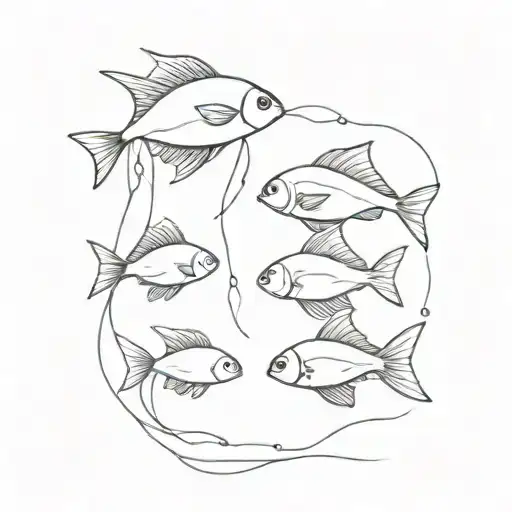 aquarium with two identical fish tattoo design idea
