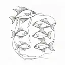 aquarium with two identical fish tattoo design idea
